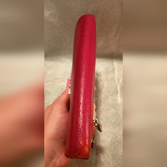 VINTAGE Coach New York Long Slim Flap Leather Wallet with Zip 8 X 4.25 Red